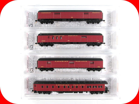 N Scale CANADIAN PACIFIC Heavyweight Passenger Car 4-Pack Set - Micro Trains