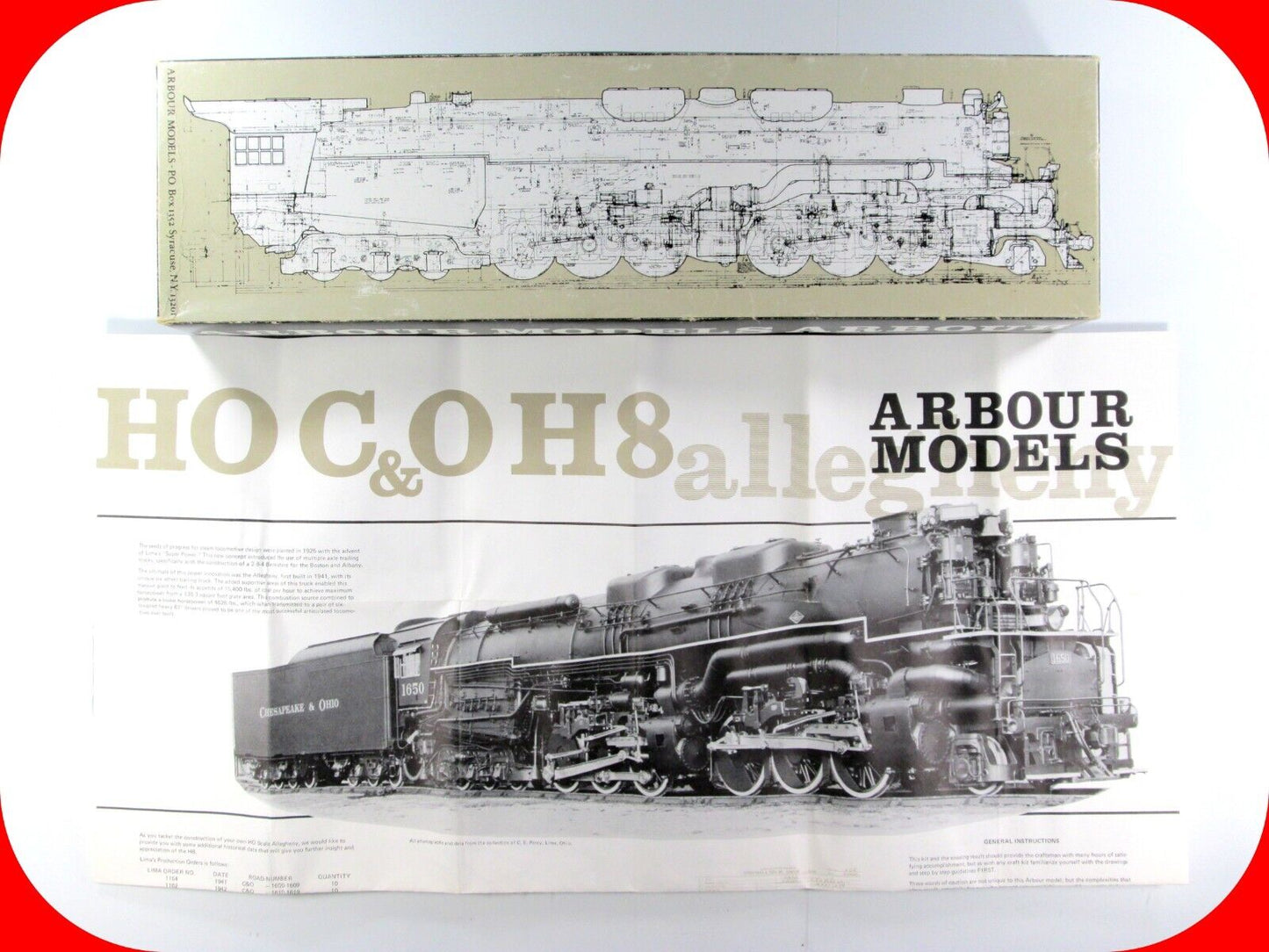 HO Scale Chesapeake & Ohio 2-6-6-6 H8 Allegheny Locomotive Kit --- ARBOUR MODELS