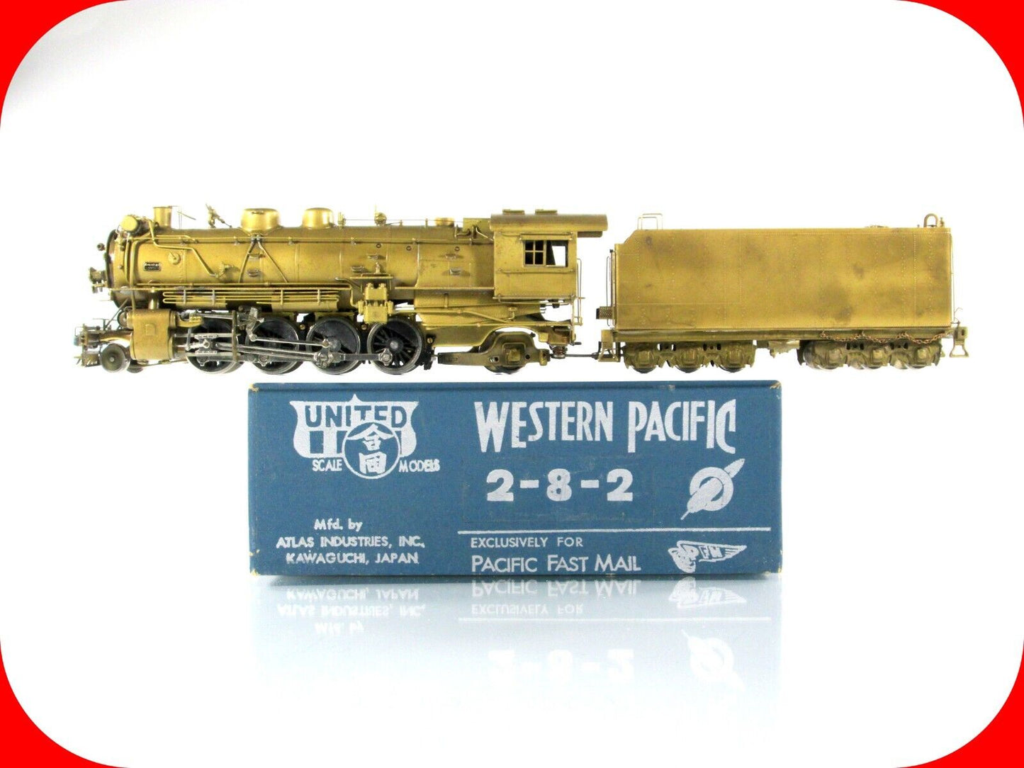 HO Scale BRASS Western Pacific 2-8-2 Steam Locomotive & Tender --- United Models