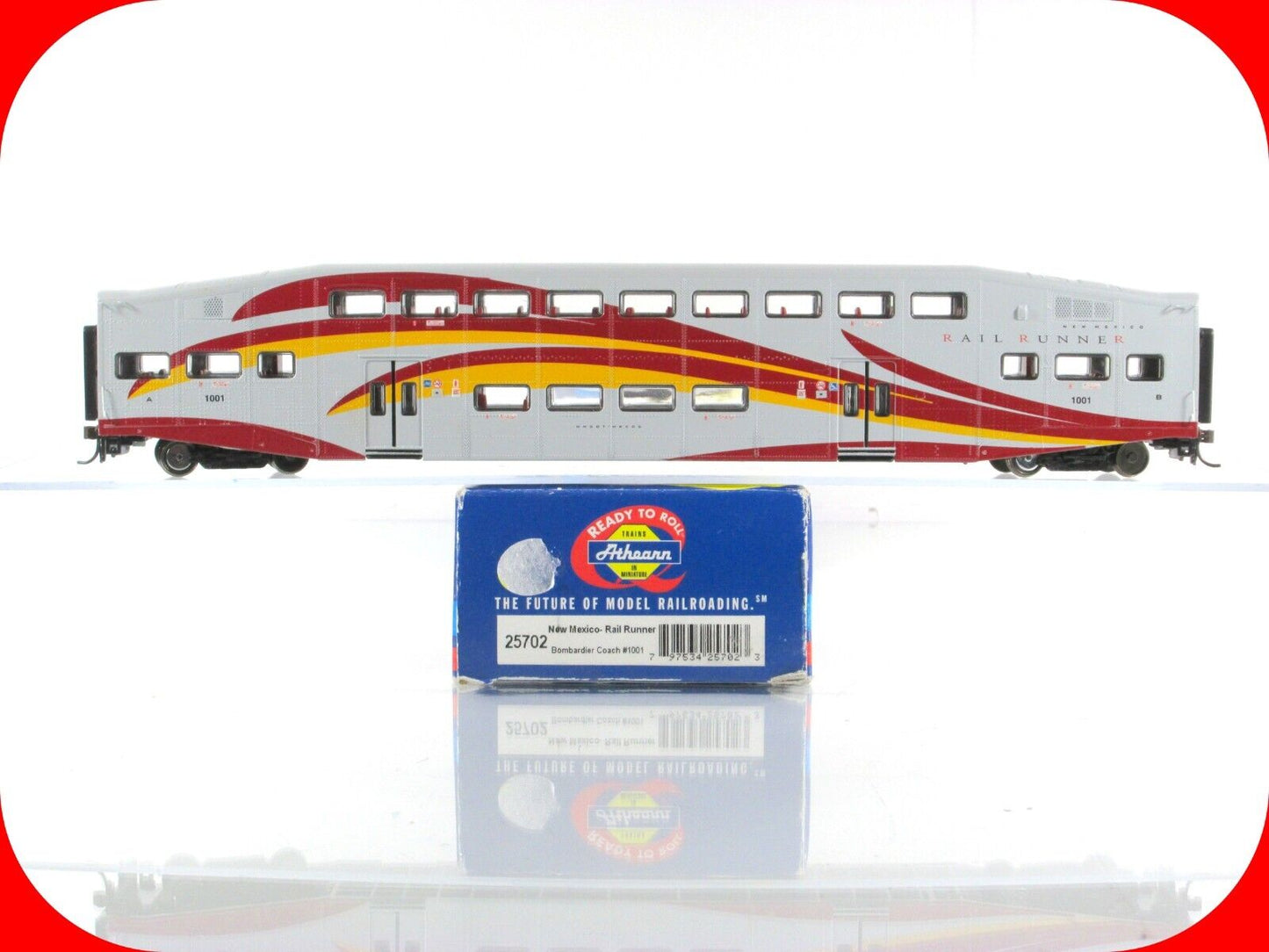 HO Scale NEW MEXICO RAIL RUNNER Bombardier Coach #1001 - Athearn 25702