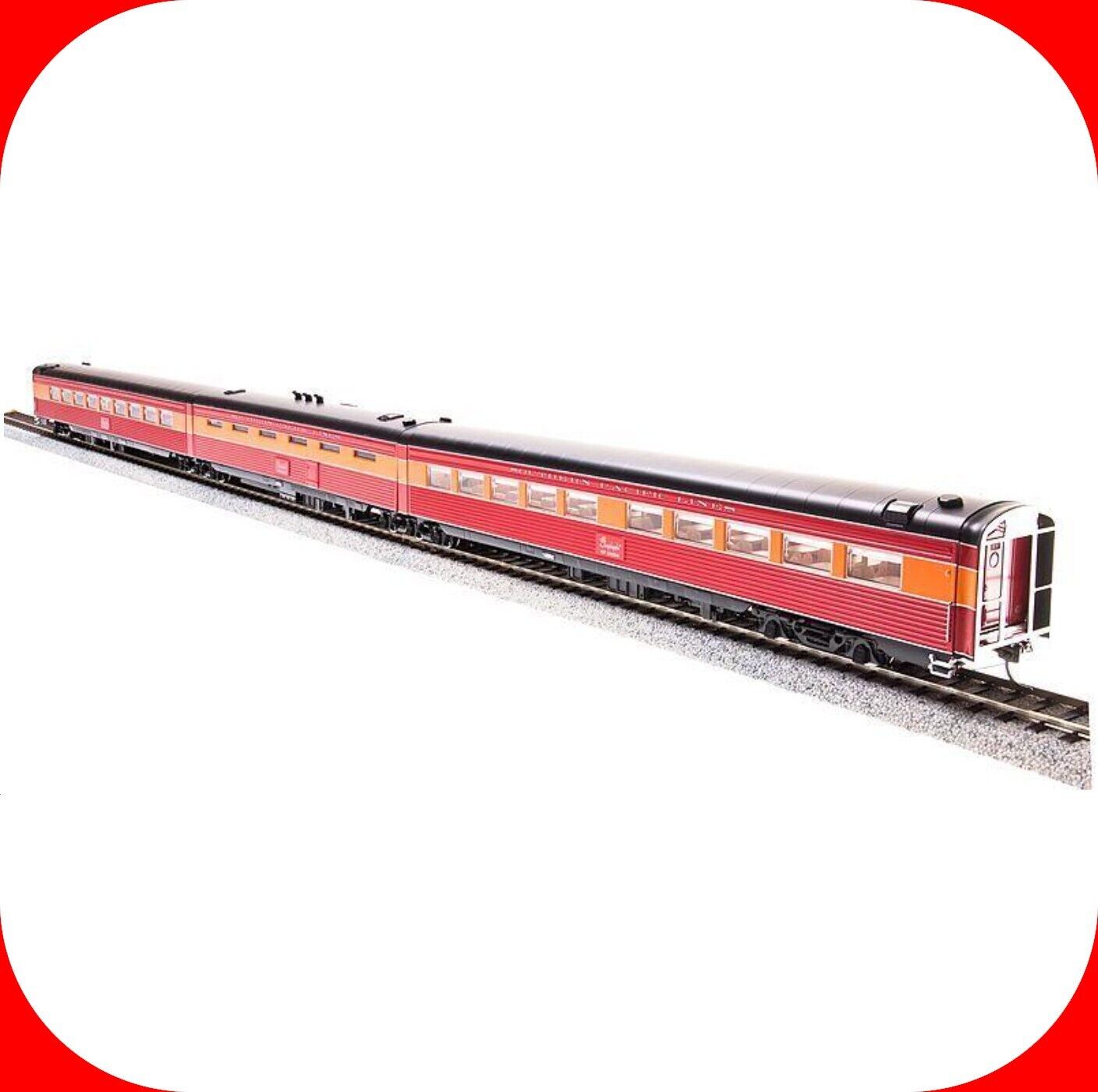HO Scale *SP MORNING DAYLIGHT* Articulated Dining Car Set - BROADWAY LIMITED 686