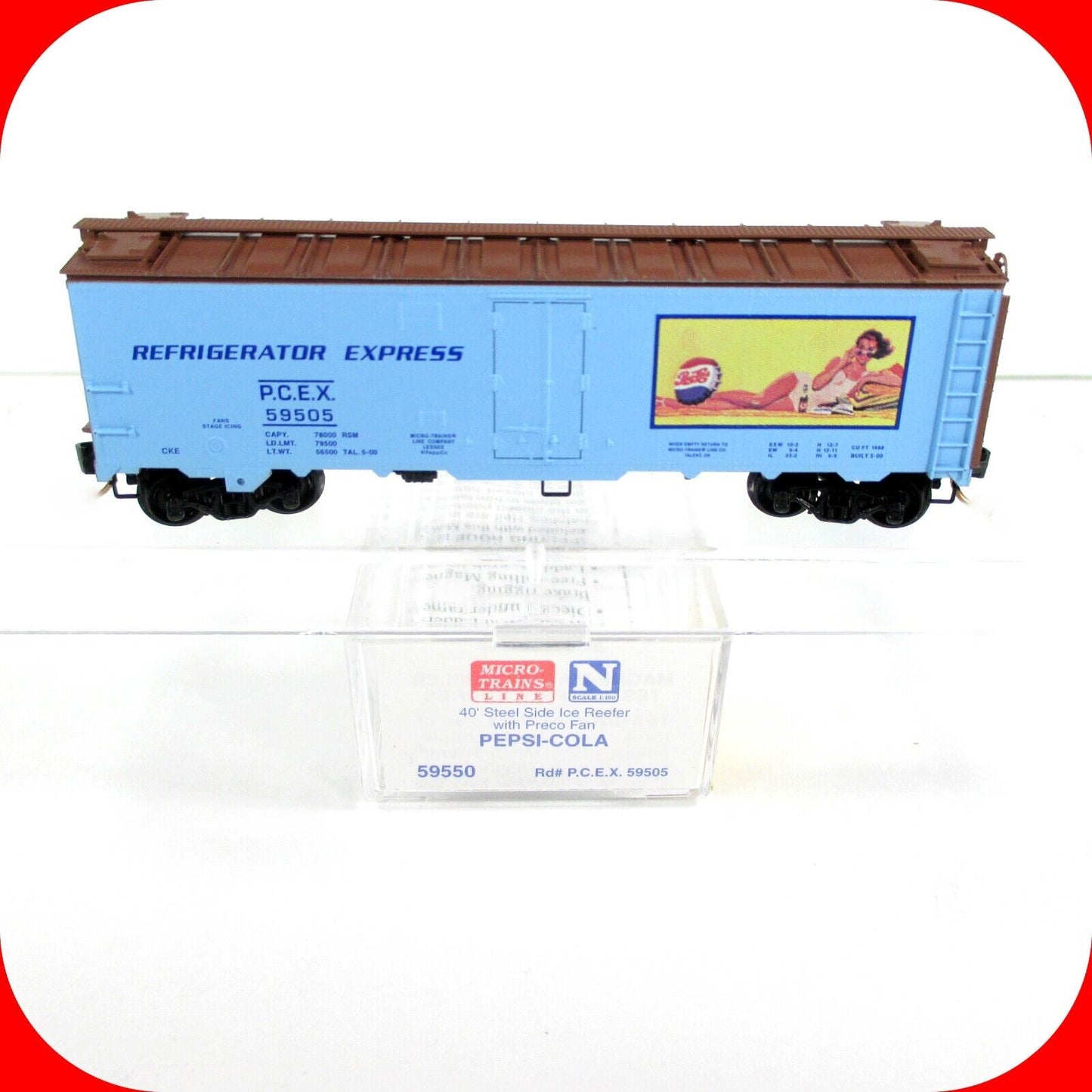N Scale PEPSI-COLA Ice Reefer Express Box Car - PCEX 59505 -- Micro Trains 59550