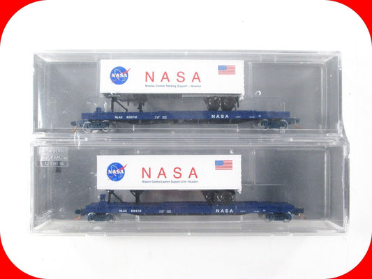 N Scale NASA *MISSION CONTROL* Flat Car & Trailer TOFC 2-Pack Set - Micro Trains