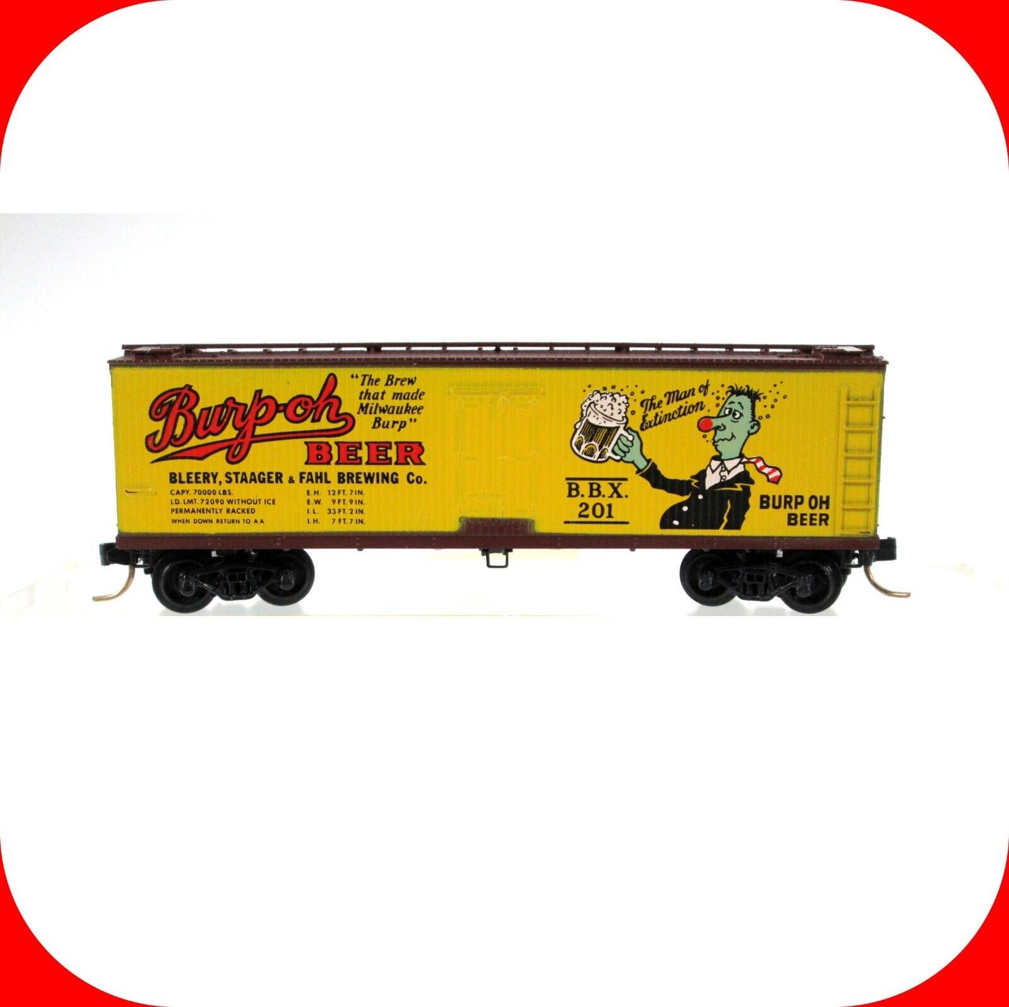 N Scale BURP-OH BEER 40' Wood Ice Reefer  - BBX 4115 -  Kadee Micro Trains 47100