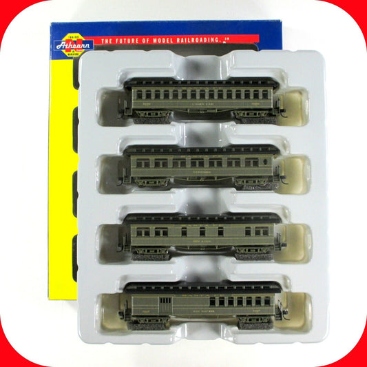 N Scale SANTA FE Overland Old-Time Passenger Car 4-Pack Set ------ Athearn 11851