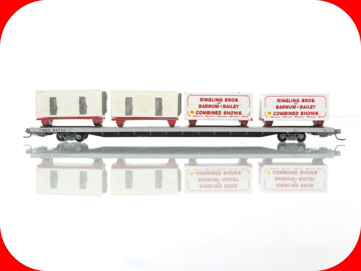 N Scale **RINGLING** Circus Wagons, 89' Flat Car #84710 -  Micro Trains 11200710