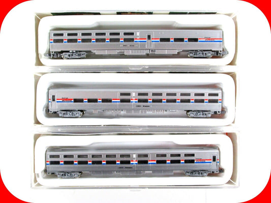 N Scale AMTRAK Phase III Viewliner Diner #8401 and Sleepers #2302, 2303 -Con-Cor