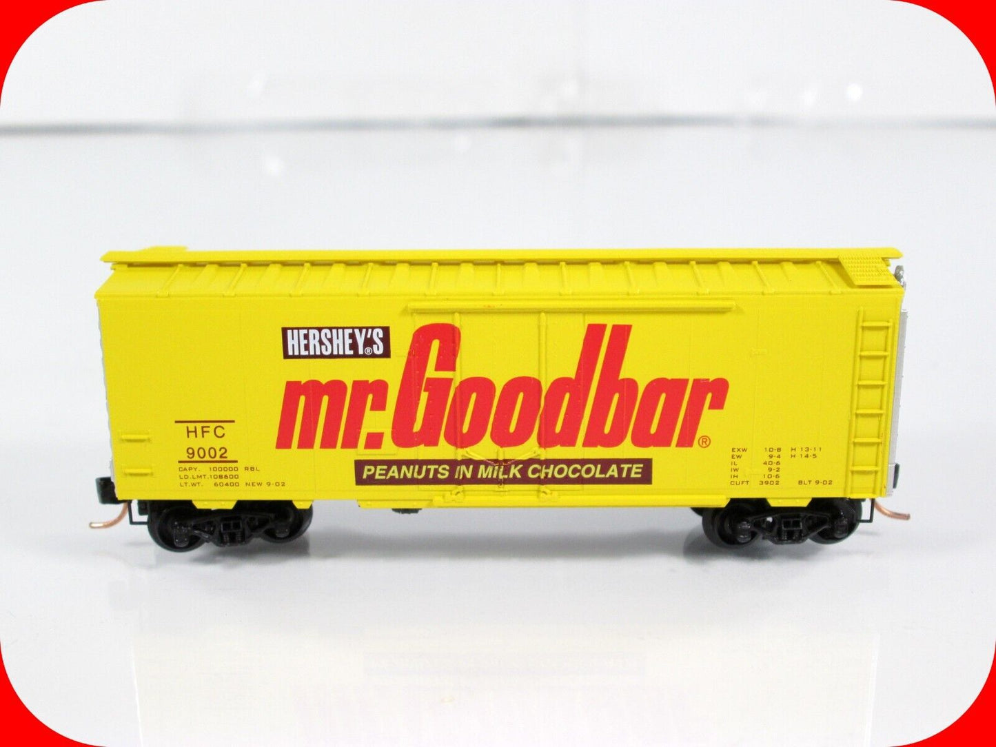 N Scale Hershey's MR GOODBAR Candy Bar 40' Box Car, HFC 9002, Micro Trains 21310