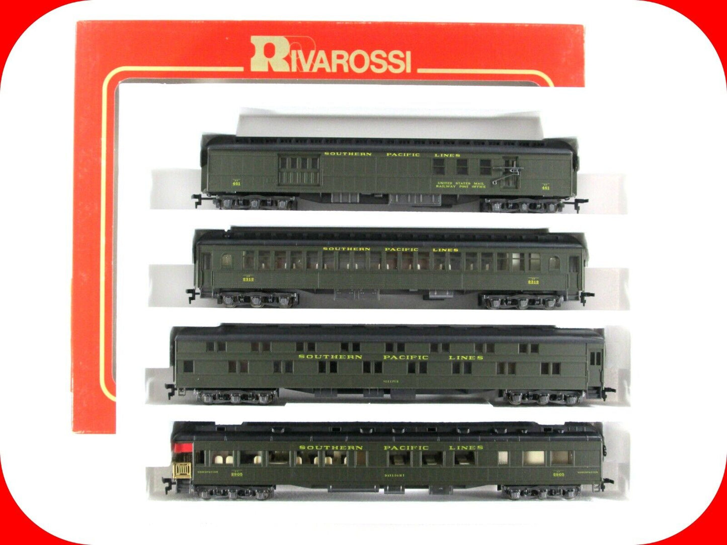 HO Scale ***SOUTHERN PACIFIC*** 1920s Passenger 4-Car Set B ----- Rivarossi 6929
