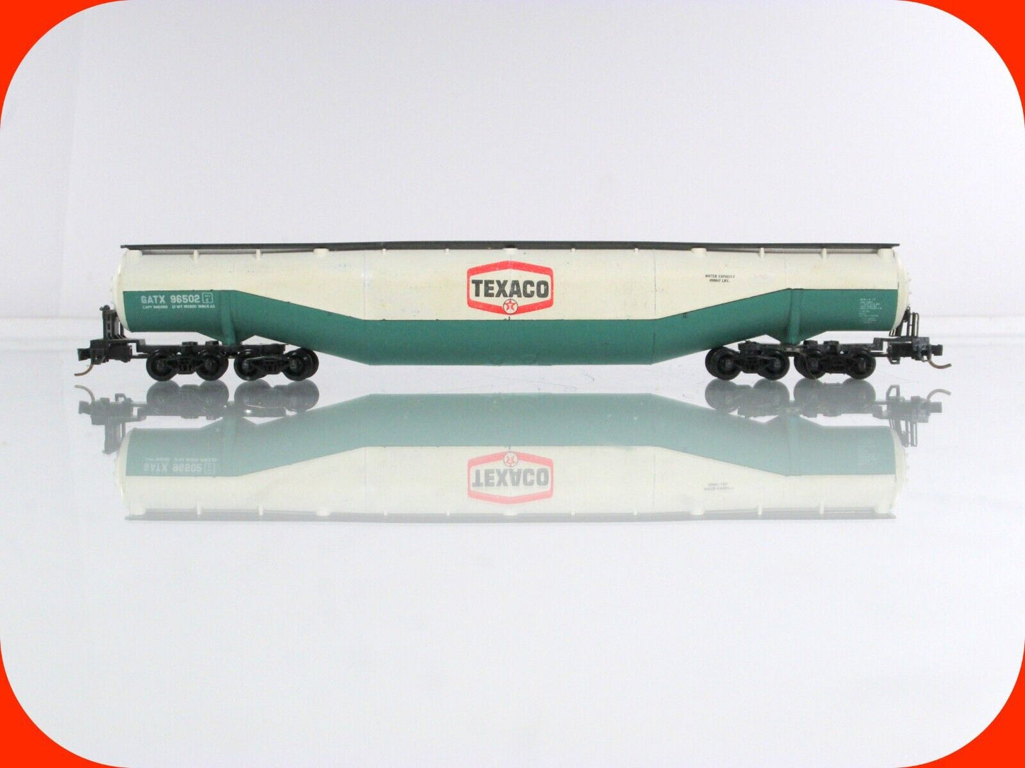 N Scale **TEXACO** 94' Jumbo Tanker, GATX 96502 --Atlas 3112, Micro Trains Cplrs