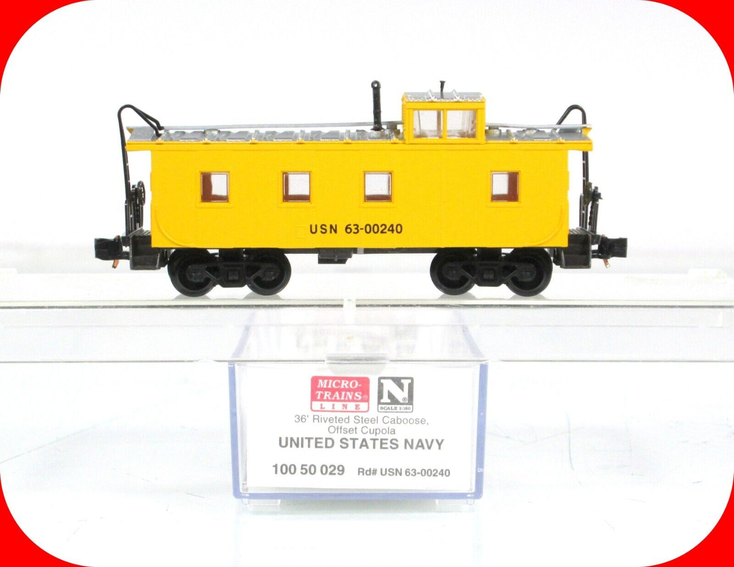 N Scale ***US NAVY*** 36' Cupola Caboose - USN 63-00240 -- Micro Trains 10050029