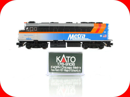 N Scale ***CHICAGO METRA*** EMD F40PH *Schaumburg* #181 -Kato 176-9106 **DCC Rdy