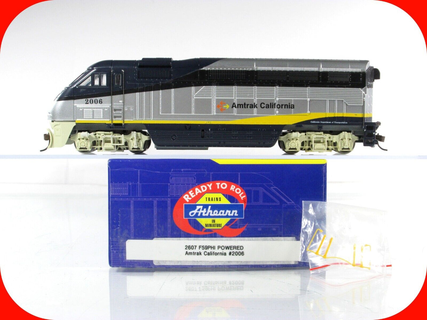 HO Scale **AMTRAK CALIFORNIA** Bombardier F59PHI Locomotive #2006 - Athearn 2607