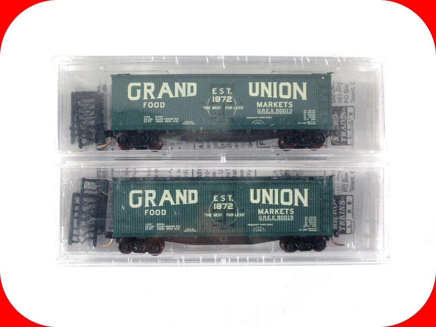 N Scale **GRAND UNION** 40' Reefer Set ---- Micro Trains / Eastern Seaboard 2803