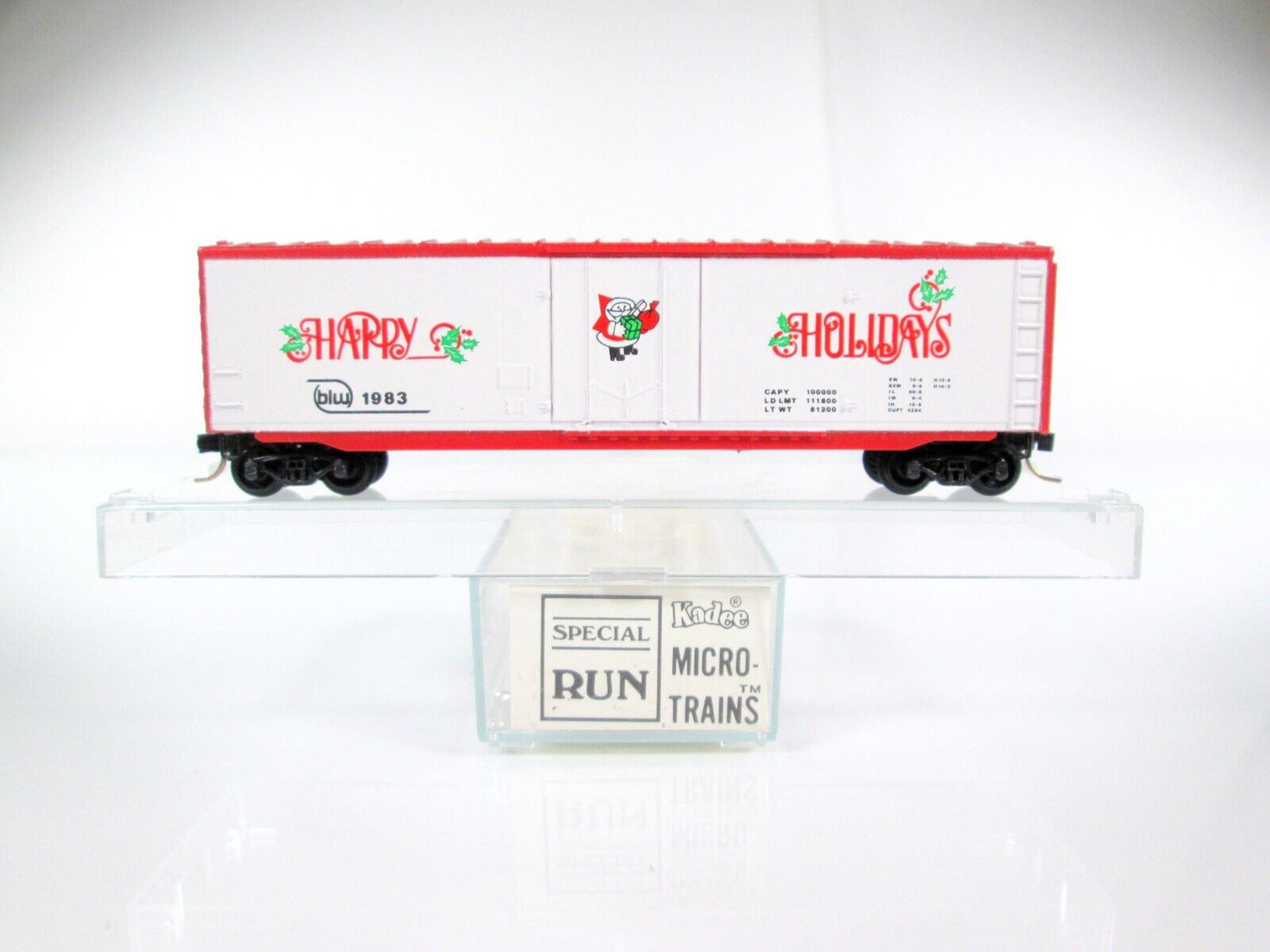 N Scale **HAPPY HOLIDAYS 1983** Box Car - Kadee Micro Trains / BLW  *VERY RARE*