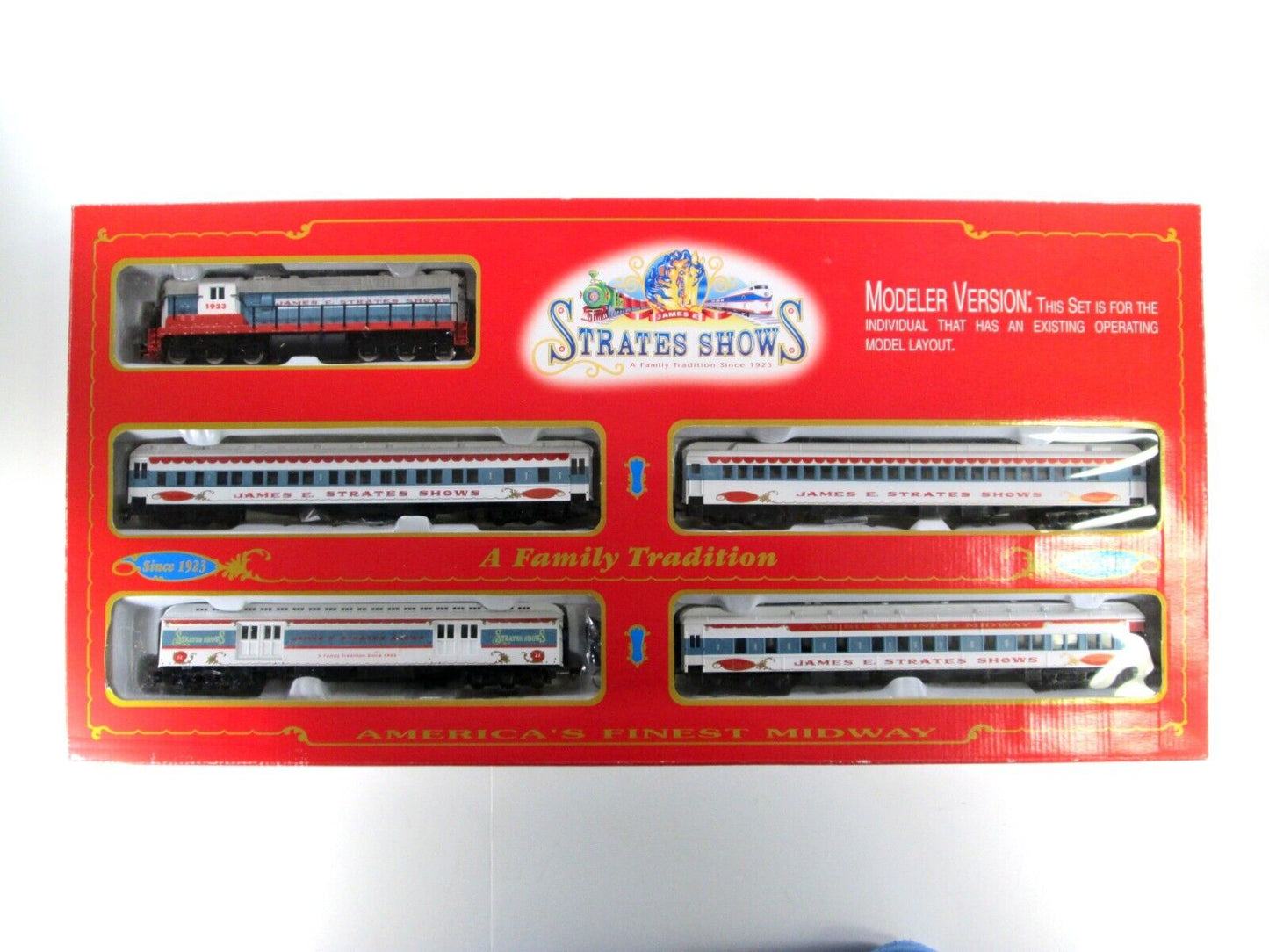 HO Scale ***JAMES E. STRATES*** Carnival Shows, Locomotive & Passenger Set - IHC