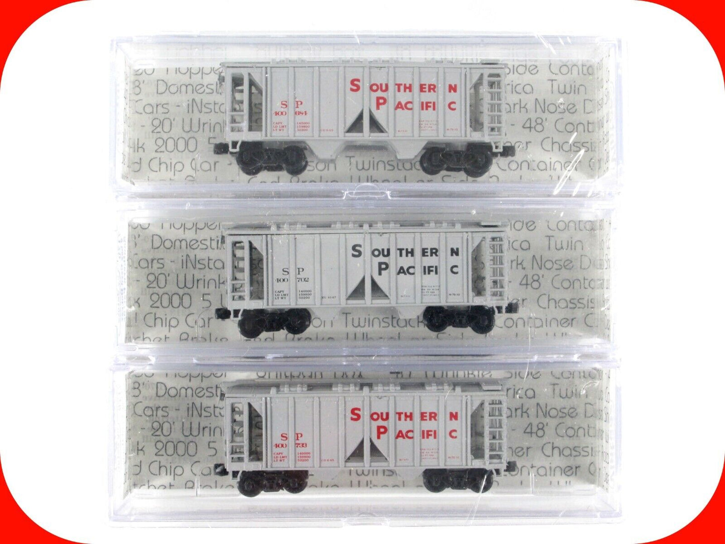 N Scale ***SOUTHERN PACIFIC*** 2-Bay Covered Hopper 3-Pack Set ----- DELUXE 7170