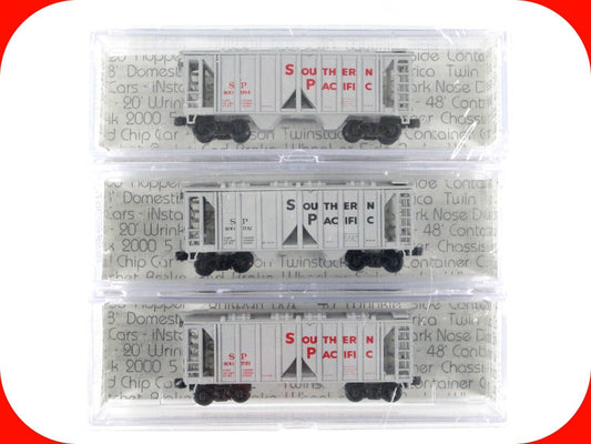 N Scale ***SOUTHERN PACIFIC*** 2-Bay Covered Hopper 3-Pack Set ----- DELUXE 7170