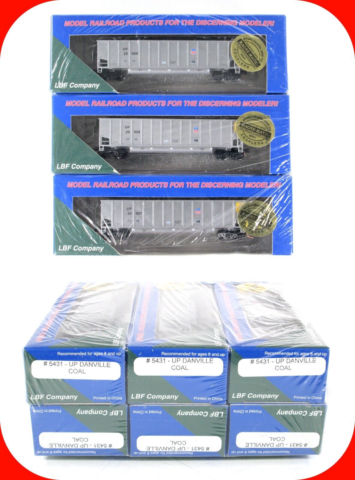 N Scale ***UNION PACIFIC*** Twin-Tub Coalporter 6-Pack ---------------- LBF 5431