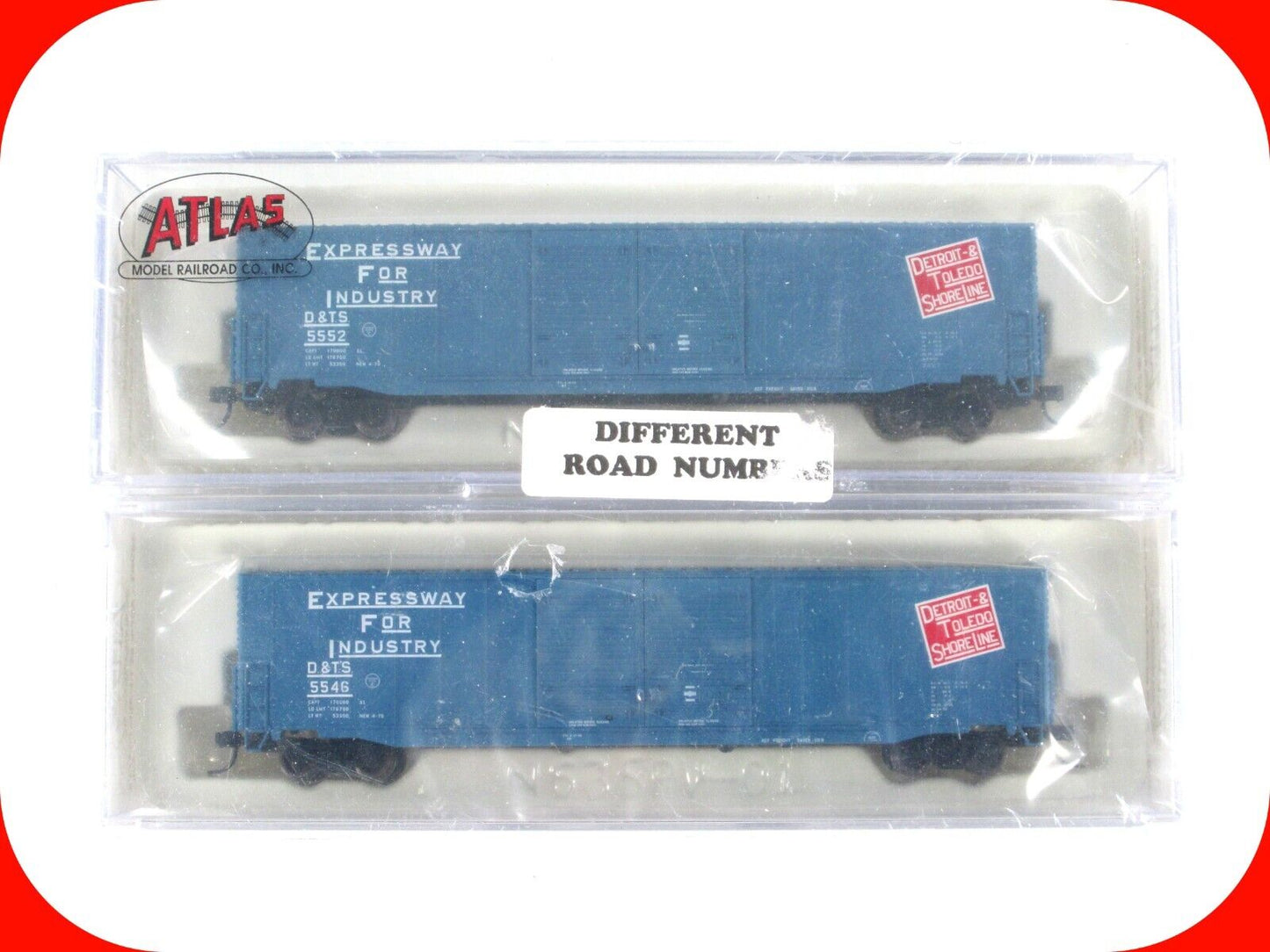 N Scale **DETROIT & TOLEDO SHORE** Auto Parts Box Car Set - Atlas 36891, 2 *RARE