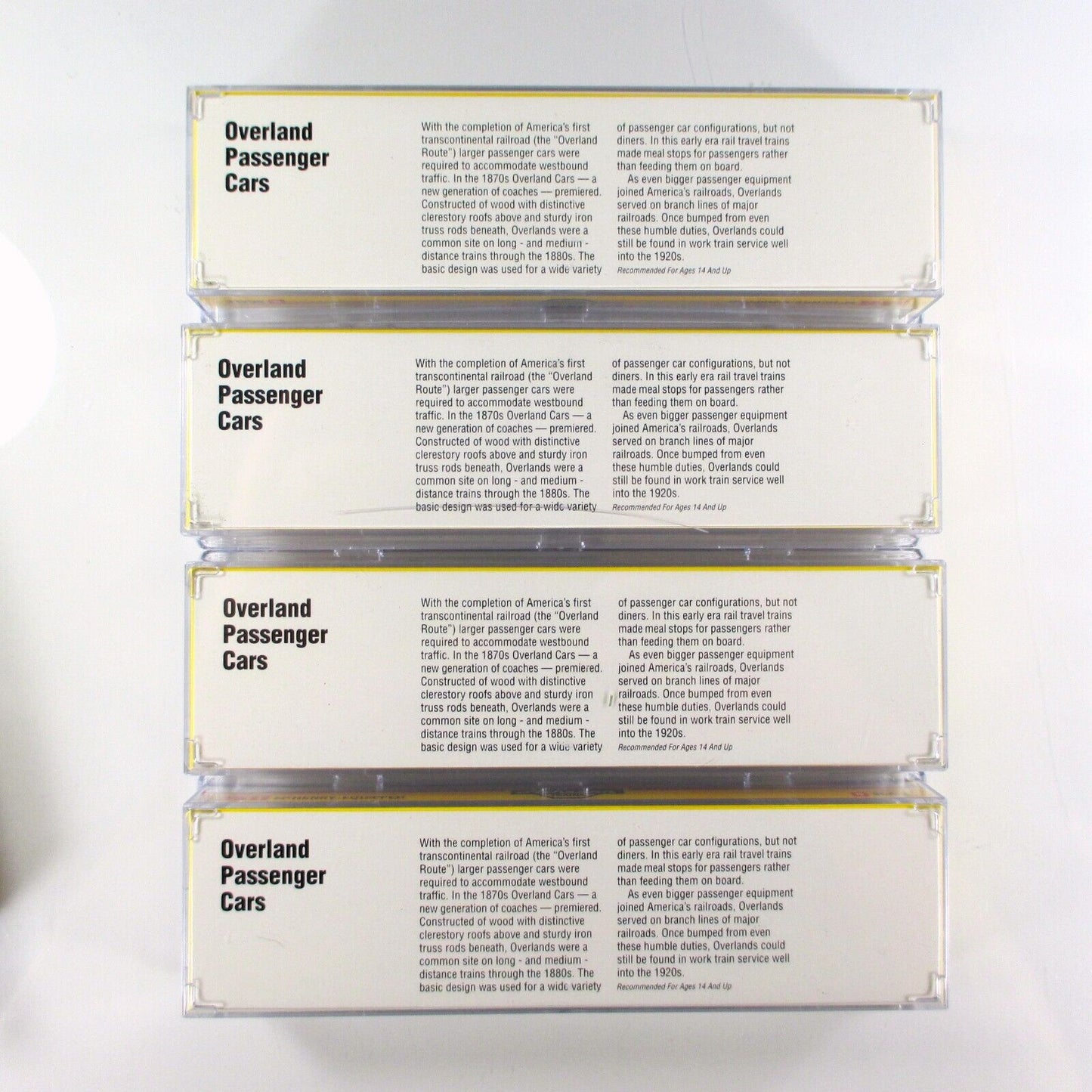 N Scale **DENVER RIO GRANDE** Old-Time Overland Passenger 4-Pack - Athearn 11866