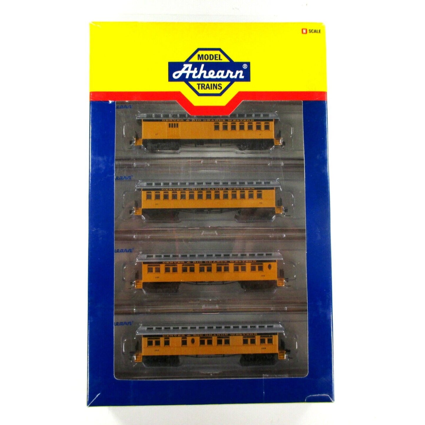 N Scale **DENVER RIO GRANDE** Old-Time Overland Passenger 4-Pack - Athearn 11866