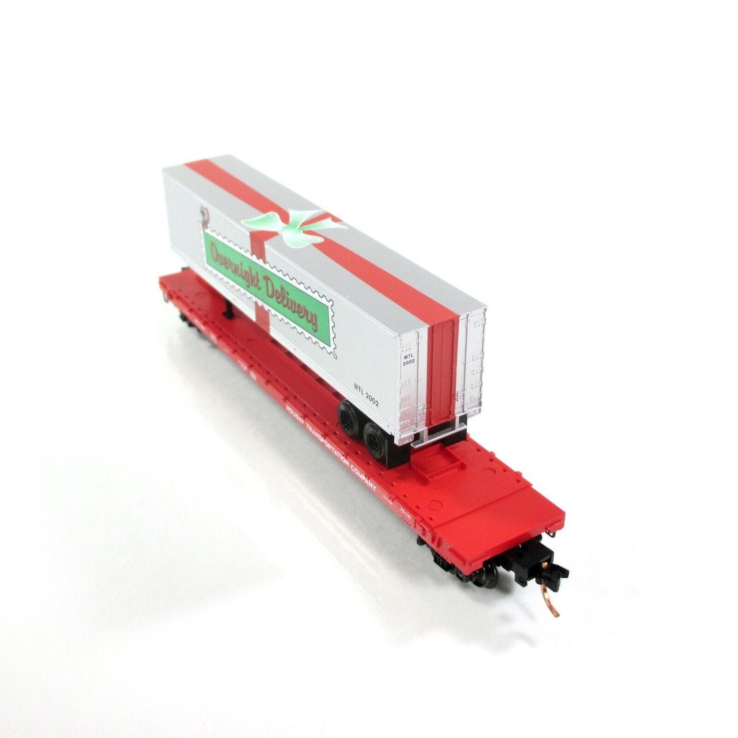 N Scale **CHRISTMAS OVERNIGHT DELIVERY** Flat Car & Trailer - Micro Trains 64082