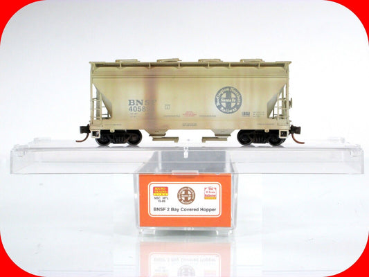 N Scale **BNSF** Weathered 2-Bay Hopper #405894 - Micro Trains Special NSC 10-89