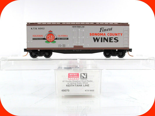 N Scale ***KEITH TANK LINE WINES*** 40' Ice Reefer KTX 6002 - Micro Trains 49070