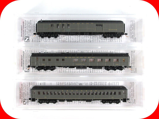 N Scale SOUTHERN Heavyweight - Baggage, Coach, Diner - 3-Car Set -- Micro Trains