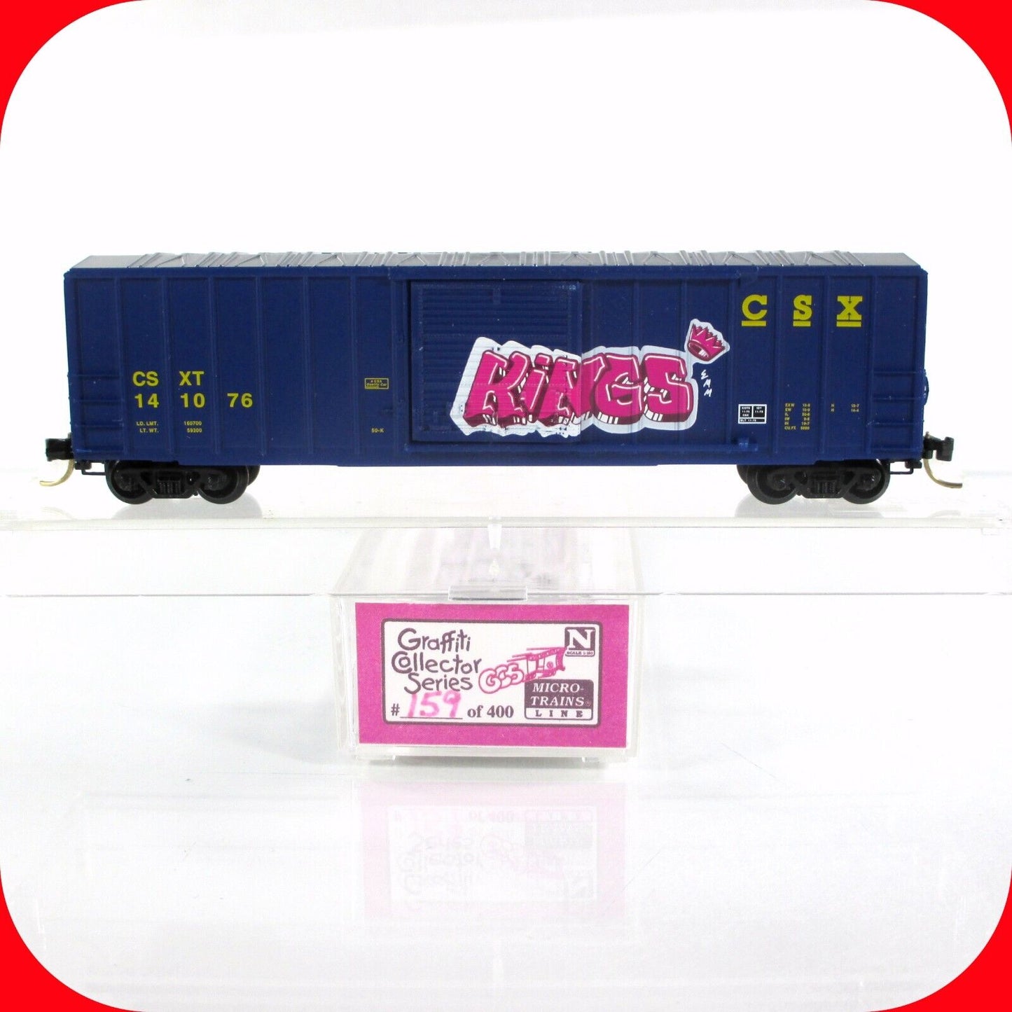 N Scale ***CSX*** KINGS Graffiti Box Car, 159 of 400 -Micro Trains Special *Rare