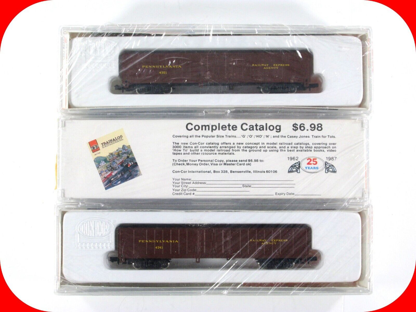 N Scale *PENNSYLVANIA* Material Handling 60' Box Car Set - Con-Cor 468204 **RARE
