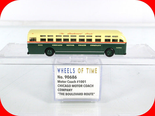 N Scale **CHICAGO MOTOR COACH** The Boulevard Route #1001 - WHEELS of TIME 90686