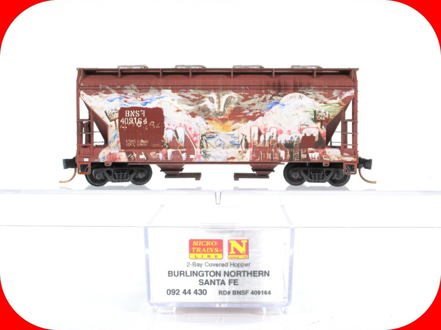 N Scale **BURLINGTON NORTHERN** Weathered Hopper #409164 - Micro Trains 09244430