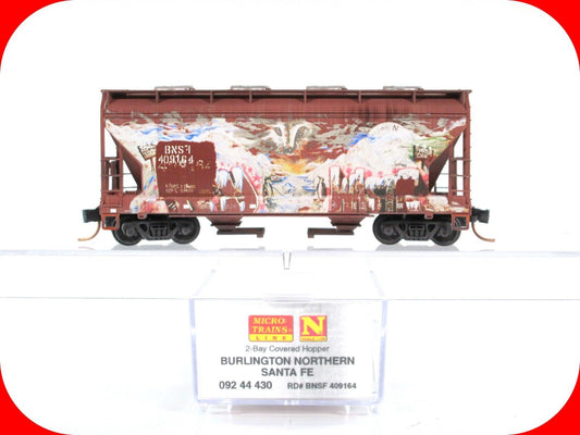 N Scale **BURLINGTON NORTHERN** Weathered Hopper #409164 - Micro Trains 09244430