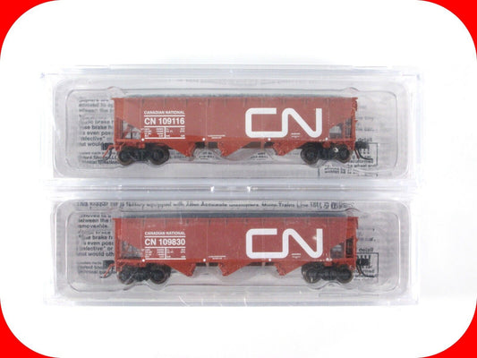 N Scale CANADIAN NATIONAL Hopper 2-Pack Set - CN 109116, 109830 -- Bluford 73162
