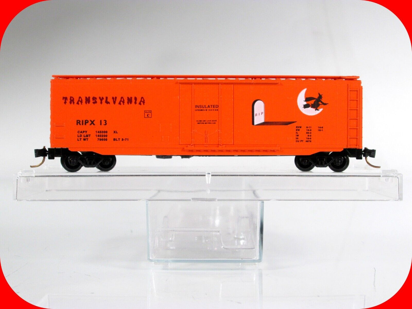 N Scale HALLOWEEN **TRANSYLVANIA** 50' Box Car -- Micro Trains  ****VERY RARE***