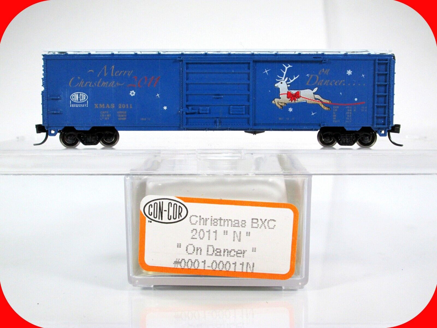 N Scale ***On DANCER*** Reindeer Christmas Box Car 2011 -- Con-Cor 00011N **RARE