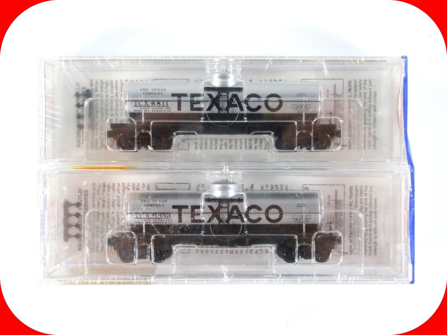 N Scale *** TEXACO *** Tank Car 2-Pack Set - TCX 6811, 6853 - Micro Trains 65072