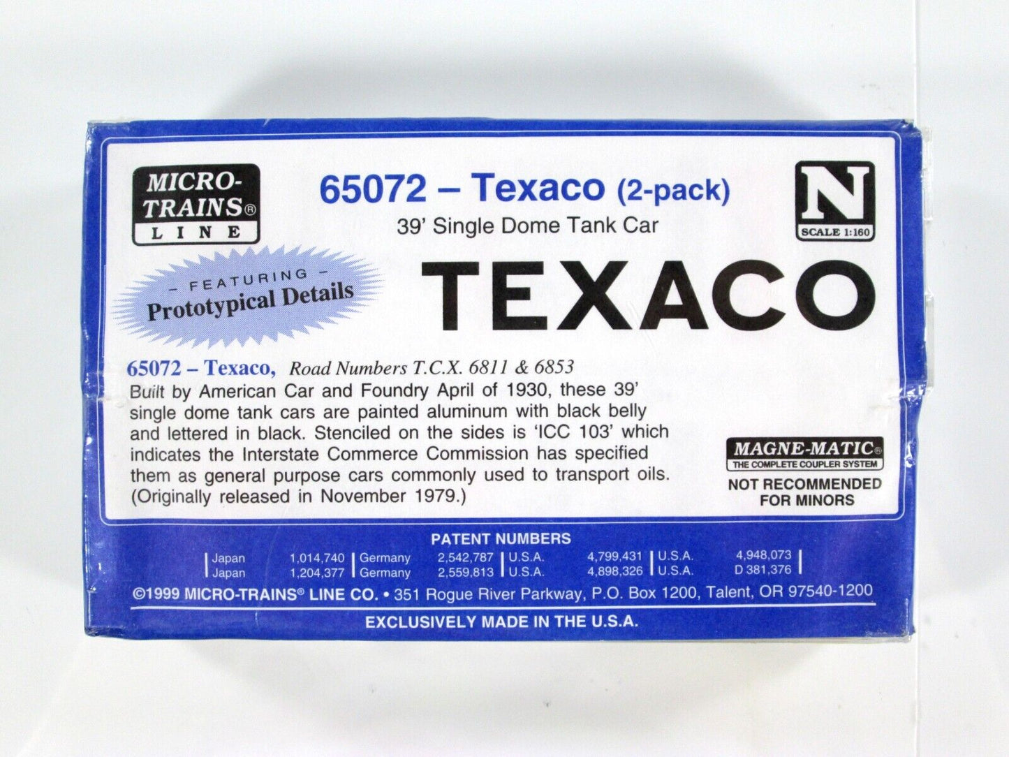 N Scale *** TEXACO *** Tank Car 2-Pack Set - TCX 6811, 6853 - Micro Trains 65072