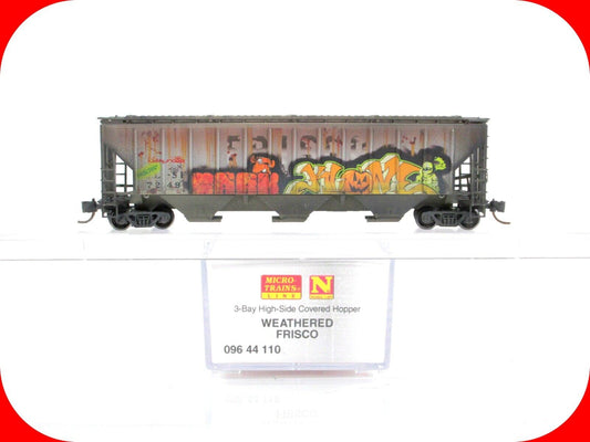 N Scale ***FRISCO*** Weathered & Graffiti Hopper #72492 -- Micro Trains 09644110