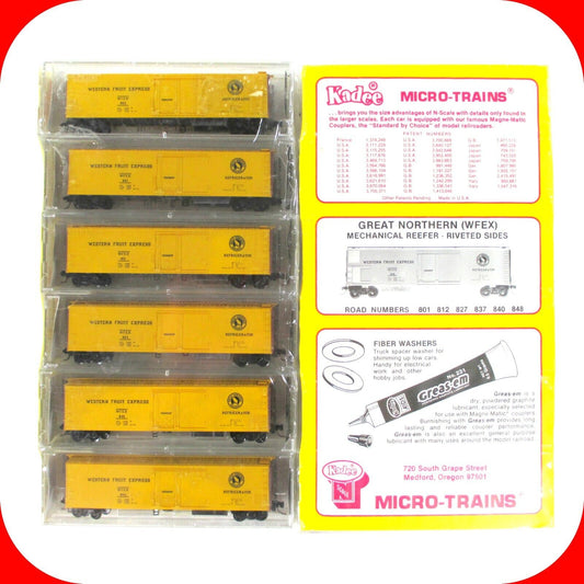 N Scale **GN WESTERN FRUIT EXPRESS** Reefer 6-Pack #1 - Kadee Micro Trains 69012