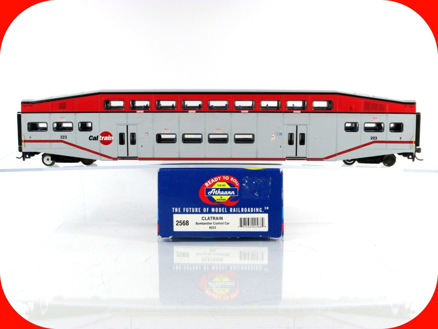 HO Scale **CALTRAIN** Bombardier Commuter CONTROL Car - JPBX 223 -- Athearn 2568
