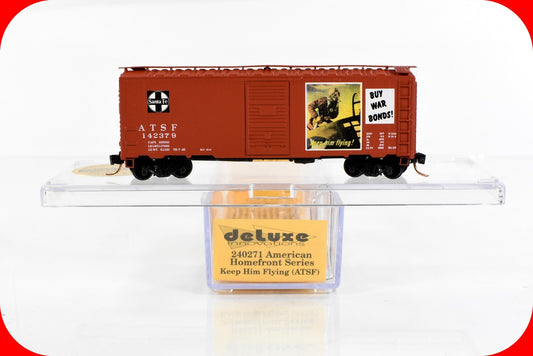 N Scale WWII **KEEP HIM FLYING, WAR BONDS** Box Car, ATSF 142379 - DELUXE 240461