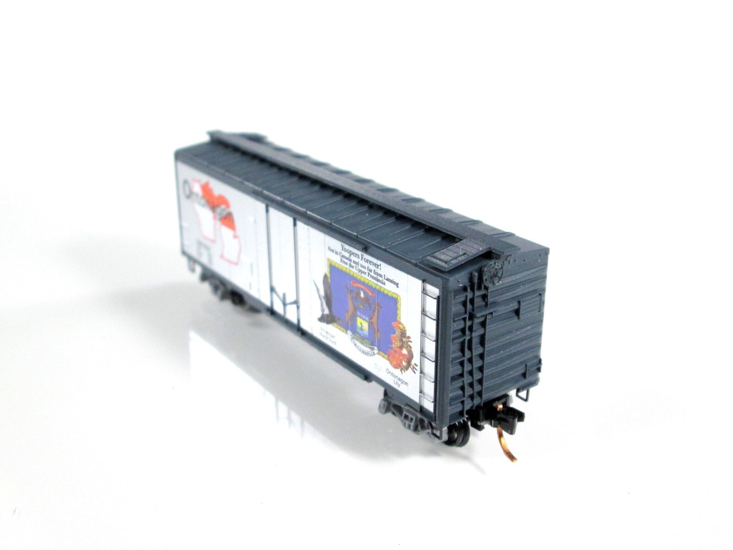 N Scale ONTONAGON State 40' Box Car *Yoopers Forever* On 1858 - Micro Trains NSE