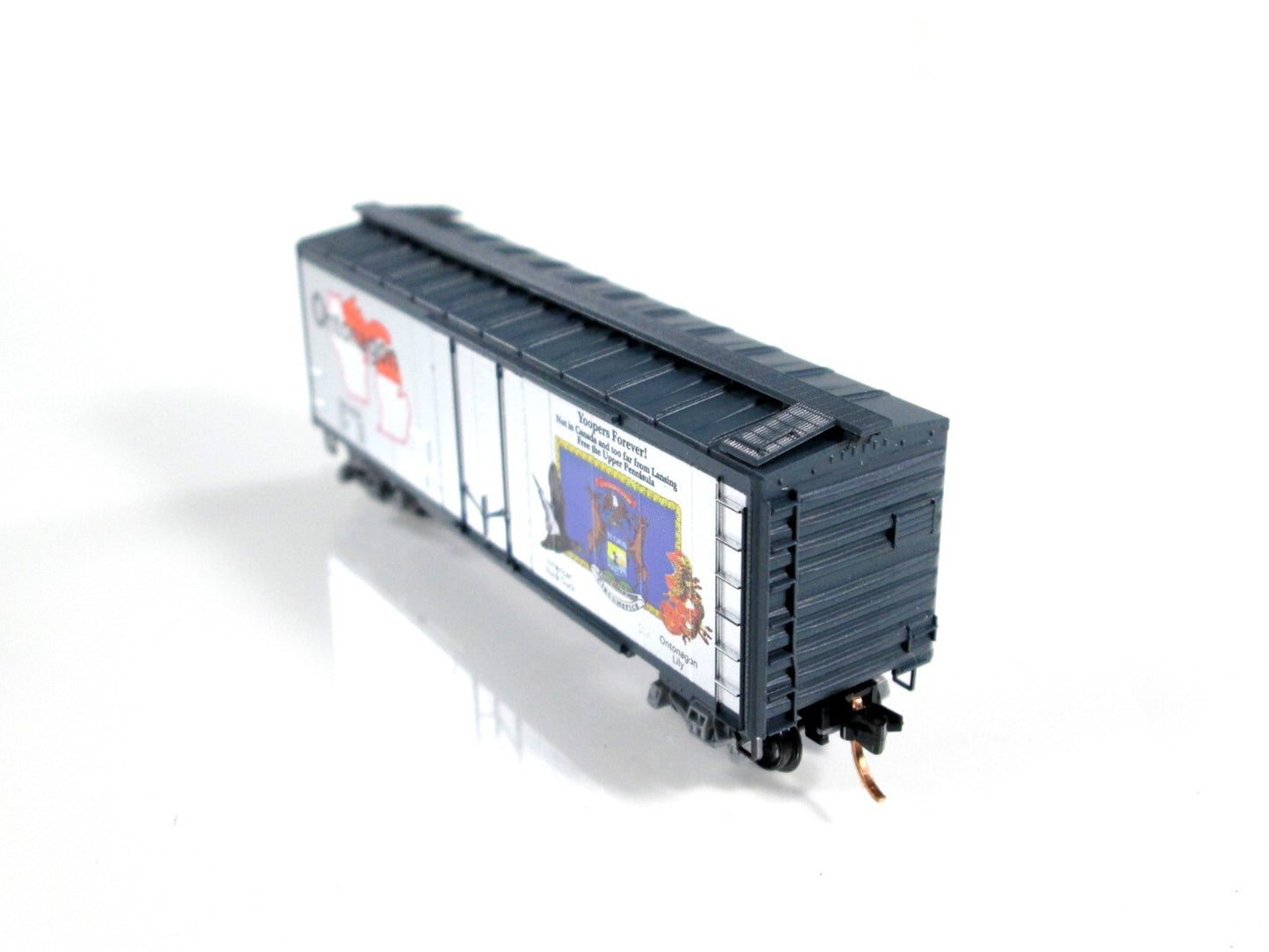 N Scale ONTONAGON State 40' Box Car *Yoopers Forever* On 1858 - Micro Trains NSE