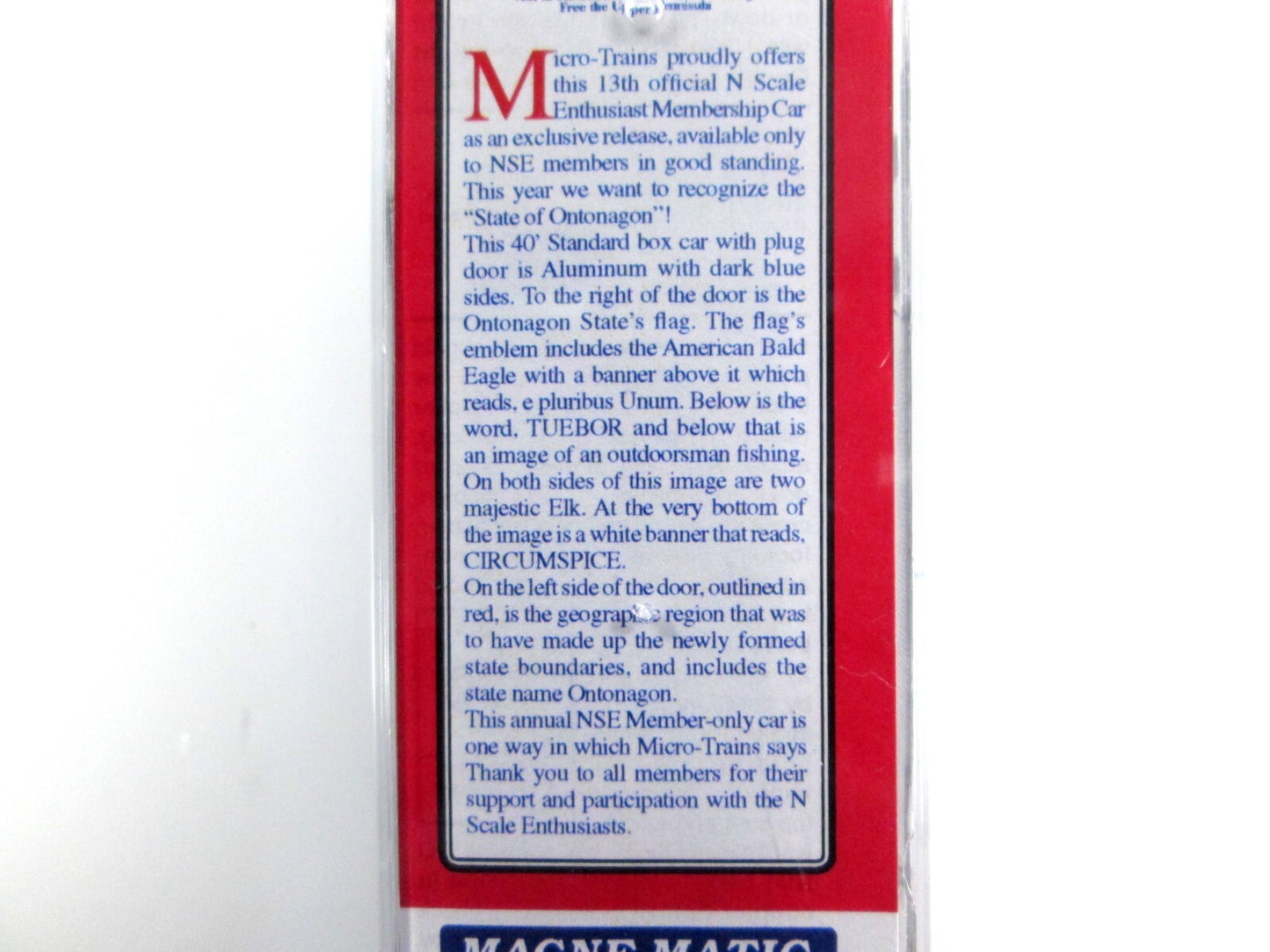 N Scale ONTONAGON State 40' Box Car *Yoopers Forever* On 1858 - Micro Trains NSE