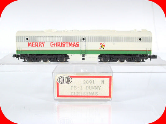 N Scale **MERRY CHRISTMAS** Holiday Alco PB-1 Unpowered Locomotive -Con-Cor 2091