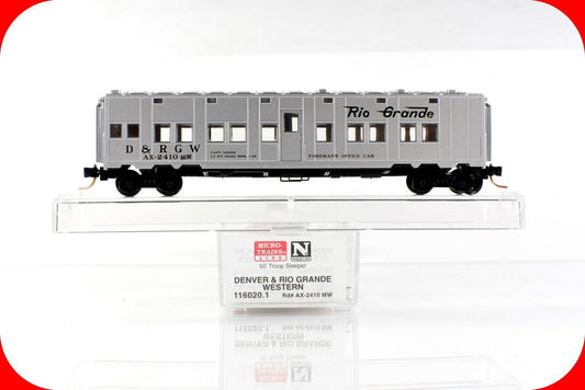 N Scale ***RIO GRANDE** MoW Foreman's Office Car AX-2410 - Micro Trains 116020.1