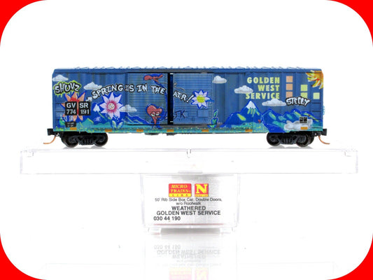 N Scale *GOLDEN WEST* Weathered, Graffiti Box Car #774191 -Micro Trains 03044190